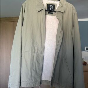 Volcom Men's Light Olive/Tan Sherpa lined Jacket